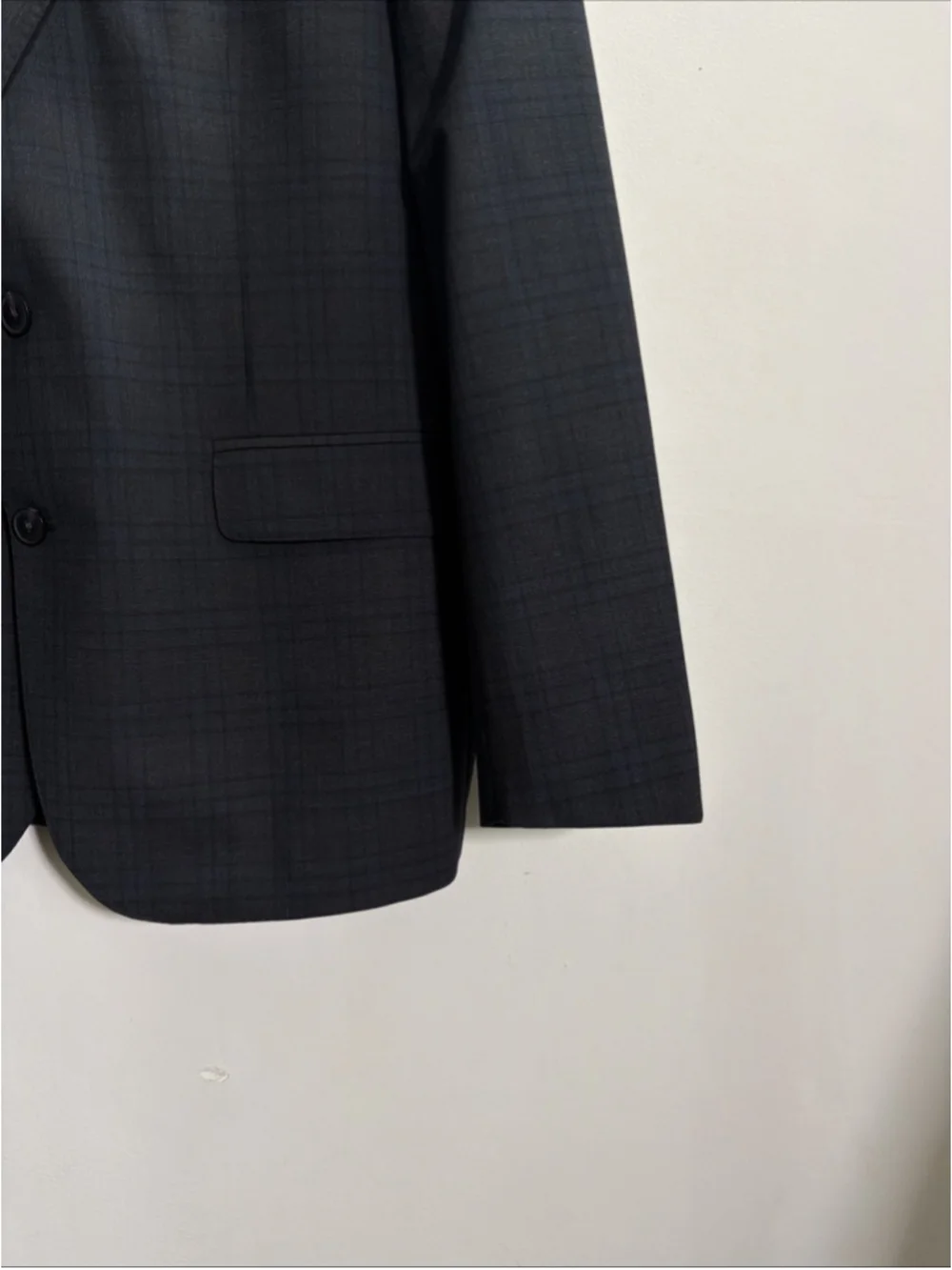 EUC MEN’S COLE HAAN GRAND OS TECH SUIT JACKET SIZE 44 REG 44R GREY BLUE BLAZER